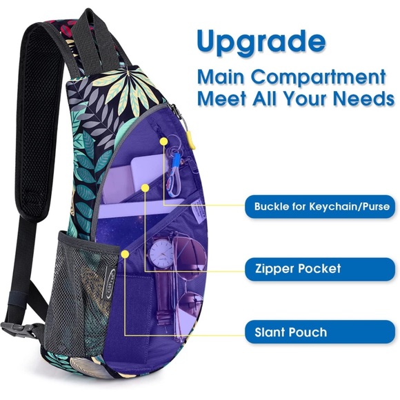 G4Free crossbody sling bag, tropical leaf, EUC - Picture 3 of 7